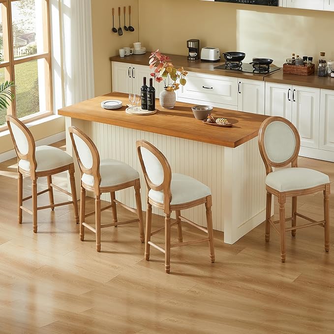 Nrizc Velvet Bar Stools, Set of 4